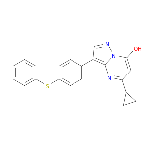 Pyrazolo[1,5-a]pyrimidin-7-ol, 5-cyclopropyl-3-[4-(phenylthio)phenyl]-