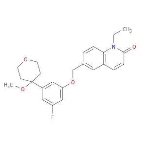 2(1H)-Quinolinone,1-ethyl-6-[[3-fluoro-5-(tetrahydro-4-methoxy-2H-pyran-4-yl)phenoxy]methyl]-