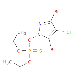 1H-Pyrazole, 3,5-dibromo-4-chloro-1-[(diethoxyphosphinothioyl)oxy]-