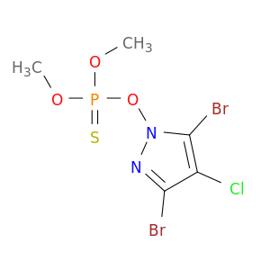 1H-Pyrazole, 3,5-dibromo-4-chloro-1-[(dimethoxyphosphinothioyl)oxy]-