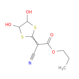 Acetic acid, cyano(4,5-dihydroxy-1,3-dithiolan-2-ylidene)-, propyl ester