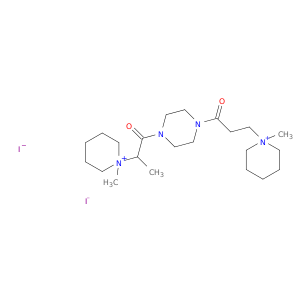 Piperidinium,1-methyl-1-[1-methyl-2-[4-[3-(1-methylpiperidinio)-1-oxopropyl]-1-piperazinyl]-2-oxoethyl]-,diiodide (9CI)