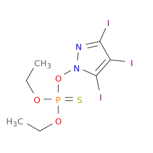 1H-Pyrazole, 1-[(diethoxyphosphinothioyl)oxy]-3,4,5-triiodo-