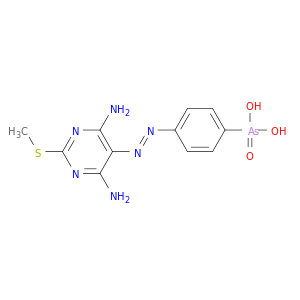 (4-{(e)-[4,6-diamino-2-(methylsulfanyl)pyrimidin-5-yl]diazenyl}phenyl)arsonic acid