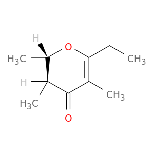4H-Pyran-4-one, 6-ethyl-2,3-dihydro-2,3,5-trimethyl-, trans-