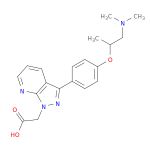 1H-Pyrazolo[3,4-b]pyridine-1-aceticacid, 3-[4-[2-(dimethylamino)-1-methylethoxy]phenyl]-
