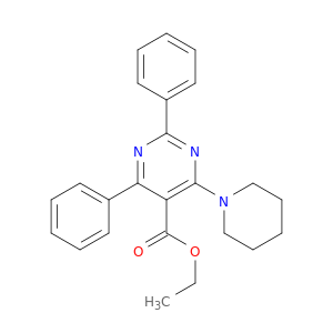 5-Pyrimidinecarboxylic acid, 2,4-diphenyl-6-(1-piperidinyl)-, ethyl ester