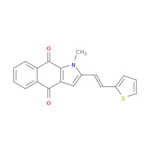 1H-Benz[f]indole-4,9-dione, 1-methyl-2-[(1E)-2-(2-thienyl)ethenyl]-
