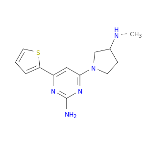 2-Pyrimidinamine, 4-[3-(methylamino)-1-pyrrolidinyl]-6-(2-thienyl)-