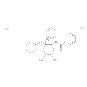 4-Piperidinol,1,2,5-trimethyl-4-phenyl-5-(1-piperidinylmethyl)-, 4-benzoate, hydrochloride(1:2)