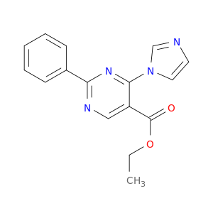 5-Pyrimidinecarboxylic acid, 4-(1H-imidazol-1-yl)-2-phenyl-, ethyl ester