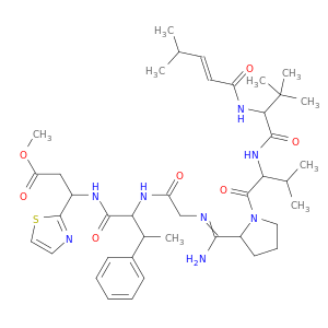 b-Alanine,N-[(2S)-1-amino-2-[(glycyl-L-prolyl-L-valyl)amino]-3,3-dimethylbutylidene]-3-methyl-L-valyl-(bS)-b-methyl-L-phenylalanyl-3-(2-thiazolyl)-, methyl ester,cyclic (1&reg;1')-imine, (3R)-