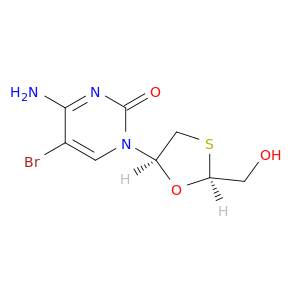 2(1H)-Pyrimidinone,4-amino-5-bromo-1-[2-(hydroxymethyl)-1,3-oxathiolan-5-yl]-, (2S-cis)- (9CI)