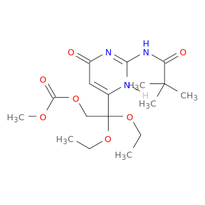 2-{2-[(2,2-dimethylpropanoyl)amino]-6-oxo-3,6-dihydropyrimidin-4-yl}-2,2-diethoxyethyl methyl carbonate