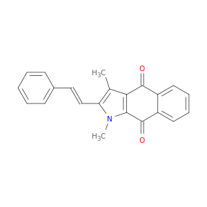 1H-Benz[f]indole-4,9-dione, 1,3-dimethyl-2-[(1E)-2-phenylethenyl]-