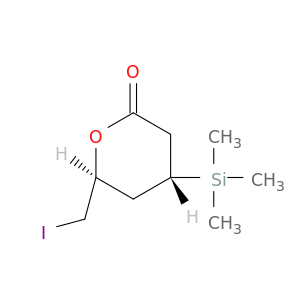 2H-Pyran-2-one, tetrahydro-6-(iodomethyl)-4-(trimethylsilyl)-, (4R,6S)-