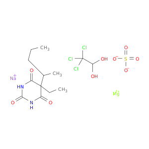 magnesium; sodium; 5-ethyl-5-(1-methylbutyl)hexahydropyrimidine-2,4,6-trione; 2,2,2-trichloroethane-1,1-diol; sulfate