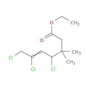 5-Heptenoic acid, 4,6,7-trichloro-3,3-dimethyl-, ethyl ester
