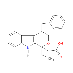 Pyrano[3,4-b]indole-1-aceticacid, 1-ethyl-1,3,4,9-tetrahydro-4-(phenylmethyl)-