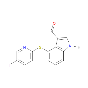 1H-Indole-3-carboxaldehyde, 4-[(5-iodo-2-pyridinyl)thio]-