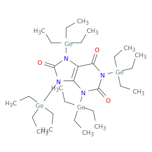 1H-Purine-2,6,8(3H)-trione, 7,9-dihydro-1,3,7,9-tetrakis(triethylgermyl)-