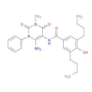 Benzamide,N-(6-amino-1,2,3,4-tetrahydro-3-methyl-2,4-dioxo-1-phenyl-5-pyrimidinyl)-3,5-dibutyl-4-hydroxy-