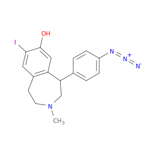 1H-3-Benzazepin-7-ol,5-(4-azidophenyl)-2,3,4,5-tetrahydro-8-iodo-3-methyl-