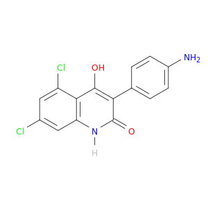 2(1H)-Quinolinone, 3-(4-aminophenyl)-5,7-dichloro-4-hydroxy-