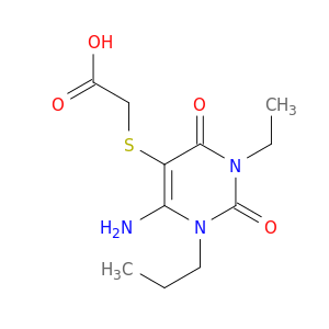 [(6-amino-3-ethyl-2,4-dioxo-1-propyl-1,2,3,4-tetrahydropyrimidin-5-yl)sulfanyl]acetic acid