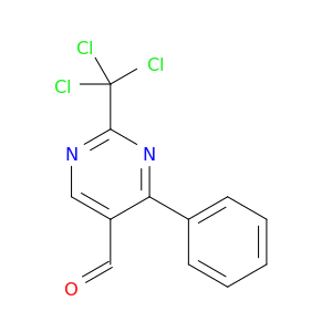 5-Pyrimidinecarboxaldehyde, 4-phenyl-2-(trichloromethyl)-