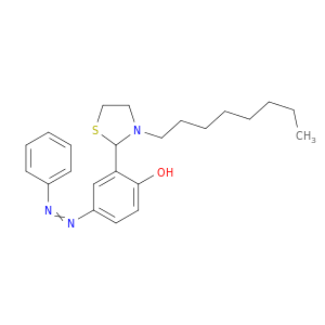 Phenol, 2-(3-octyl-2-thiazolidinyl)-4-(phenylazo)-