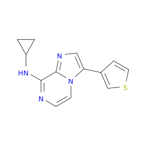 Imidazo[1,2-a]pyrazin-8-amine, N-cyclopropyl-3-(3-thienyl)-