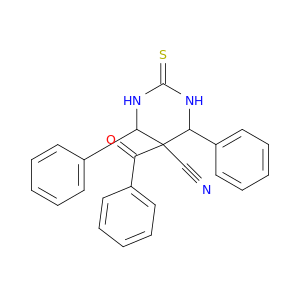 5-Pyrimidinecarbonitrile, 5-benzoylhexahydro-4,6-diphenyl-2-thioxo-
