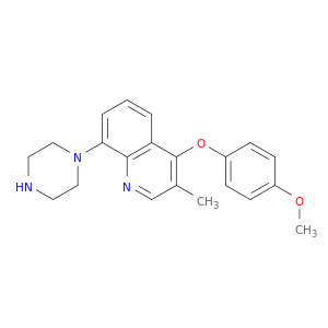 Quinoline, 4-(4-methoxyphenoxy)-3-methyl-8-(1-piperazinyl)-