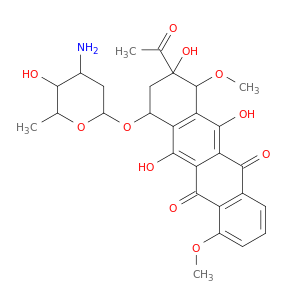 8-acetyl-10-(4-amino-5-hydroxy-6-methyl-oxan-2-yl)oxy-6,8,11-trihydroxy-1,7-dimethoxy-9,10-dihydro-7H-tetracene-5,12-dione
