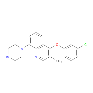 Quinoline, 4-(3-chlorophenoxy)-3-methyl-8-(1-piperazinyl)-