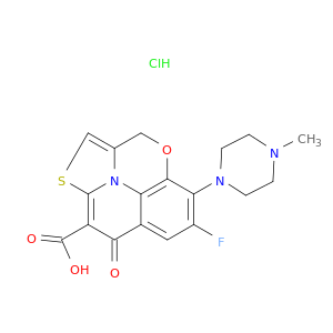 3H,8H-4-Oxa-1-thia-9b-azacyclopenta[cd]phenalene-9-carboxylicacid, 6-fluoro-5-(4-methyl-1-piperazinyl)-8-oxo-, hydrochloride (1:1)