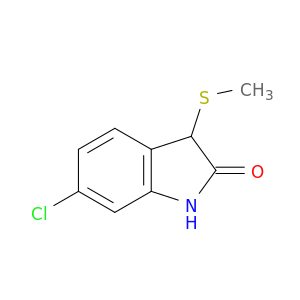 2H-Indol-2-one, 6-chloro-1,3-dihydro-3-(methylthio)-