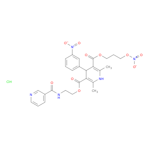 2-(pyridine-3-carbonylamino)ethyl 3-nitrooxypropyl 2,6-dimethyl-4-(3-nitrophenyl)-1,4-dihydropyridine-3,5-dicarboxylate hydrochloride