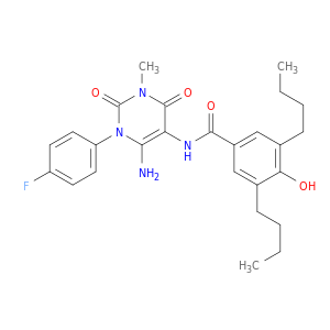 Benzamide,N-[6-amino-1-(4-fluorophenyl)-1,2,3,4-tetrahydro-3-methyl-2,4-dioxo-5-pyrimidinyl]-3,5-dibutyl-4-hydroxy-