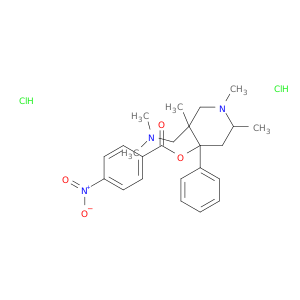 4-Piperidinol,5-[(dimethylamino)methyl]-1,2,5-trimethyl-4-phenyl-, 4-(4-nitrobenzoate),hydrochloride (1:2)