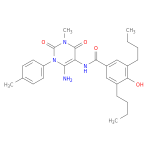 Benzamide,N-[6-amino-1,2,3,4-tetrahydro-3-methyl-1-(4-methylphenyl)-2,4-dioxo-5-pyrimidinyl]-3,5-dibutyl-4-hydroxy-