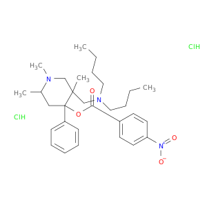 4-Piperidinol,5-[(dibutylamino)methyl]-1,2,5-trimethyl-4-phenyl-, 4-(4-nitrobenzoate),hydrochloride (1:2)