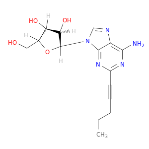 Adenosine, 2-(1-pentynyl)-