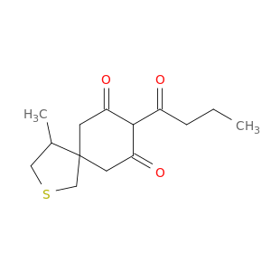 2-Thiaspiro[4.5]decane-7,9-dione, 4-methyl-8-(1-oxobutyl)-