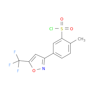2-Methyl-5-(5-(trifluoromethyl)isoxazol-3-yl)benzene-1-sulfonyl chloride