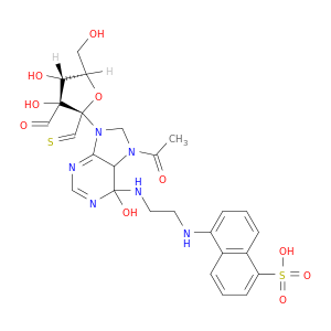 6-(5-Sulfo-1-naphthylaminoethylamino)-N-acetylthioinosine dicarboxaldehyde