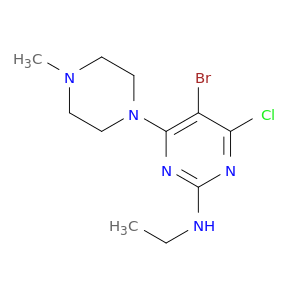 2-Pyrimidinamine, 5-bromo-4-chloro-N-ethyl-6-(4-methyl-1-piperazinyl)-
