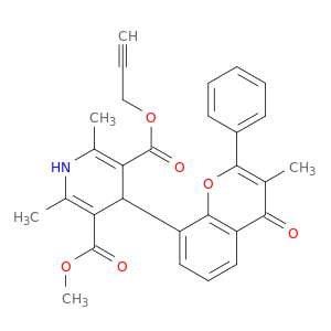 3,5-Pyridinedicarboxylicacid,1,4-dihydro-2,6-dimethyl-4-(3-methyl-4-oxo-2-phenyl-4H-1-benzopyran-8-yl)-,3-methyl 5-(2-propyn-1-yl) ester