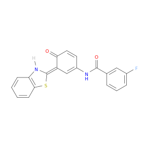N-[(3E)-3-(3H-BENZOTHIAZOL-2-YLIDENE)-4-OXO-1-CYCLOHEXA-1,5-DIENYL]-3-FLUORO-BENZAMIDE